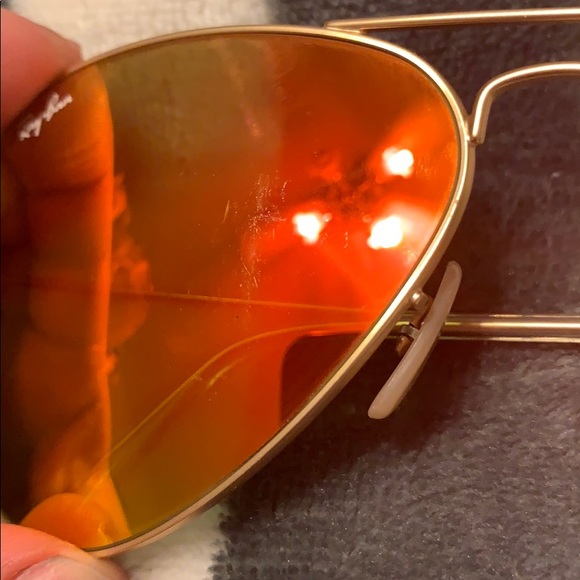 Red/Orange Mirrored Ray-Ban Aviators - Picture 4 of 4